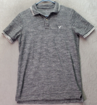 American Eagle Outfitters Polo Shirt Men&#39;s Small Gray Space Dye Flex Classic Fit - £12.36 GBP