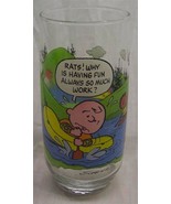 PEANUTS Snoopy McDonald Camp  &quot;Why is fun so much work?&quot; GLASS COLLECTOR... - £11.77 GBP