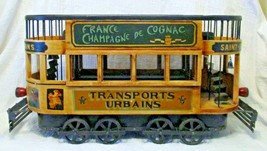 Antique 1930&#39;s Double Decker French Trolley Car of Cast Iron and Wood 30&quot; Long  - £1,578.47 GBP