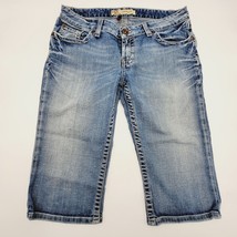 BKE Starlite Jeans 31 Womens Crop Capri Low Rise Blue Denim Stretch - £23.87 GBP