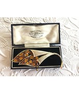 Lovely Vintage Amber Colors Leaf Brooch! - $14.75
