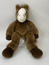 Build a Bear Brown White Floppy Horse Plush Stuffed Animal 18” Retired BAB - £7.66 GBP