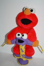 Fisher Price Jump Learn Elmo Pogo Stick 14&quot; Plush Stuffed Animal Talks Toy 93217 - £8.46 GBP