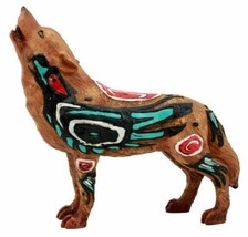 Raven Crow Scavenger Native Tribal Howling Wolf Totem Spirit Figurine 6.25&quot;L - £21.57 GBP