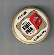 Press Pin Radio TV 1966 State Fair of Indiana pin  1 3/4&quot; See pictures. - £23.45 GBP