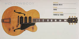 1952 Gibson ES-5 Hollow Body Guitar Fridge Magnet 5.25&quot;x2.75&quot; NEW - $3.84