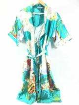 2 Piece Set Oriental Colourful Evening Kimono Robe w/Tie Belt 100% Polyester  - £15.00 GBP