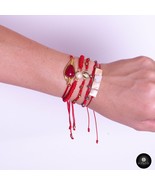 Kavak Handmade women&#39;s Girl Red world Crystal Stone Adjustable Bracelet - £35.85 GBP