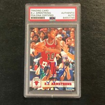 1993-94 NBA Hoops #25 B. J. Armstrong Signed Card AUTO PSA Slabbed Bulls - £63.70 GBP