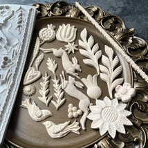 Flower Bird Leaves animals Silicone Mould Sugarpaste Icing Mould Cake Su... - $25.08