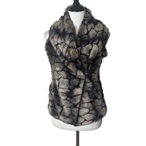 Alberto Makali Faux Fur Vest Jacket Black High Collar Sleeveless Women&#39;s... - $36.63