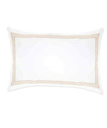 Wamsutta Hotel Triple Baratta Stitch King Pillow Shams Set of 2 White Taupe - £61.57 GBP