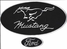 FORD MUSTANG 12X6 &amp; 2X4&quot; SEW/IRON ON PATCH EMBROIDERED 5.0 MACH 1 NHRA N... - £23.59 GBP