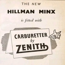 1954 Hillman Minx Zenith Carb Import Advertisement Autocar Automobilia D... - €21,56 EUR
