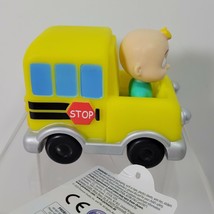 Cocomelon JJ Yellow School Bus 4&quot; Free-Wheeling Mini Vehicle NWT - £8.30 GBP