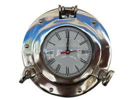 Chrome Decorative Ship Porthole Clock 8&quot;&quot; - £99.65 GBP