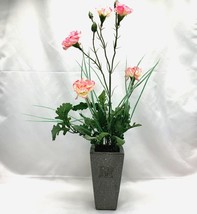 Pink and White Carnation Flower Arrangement Floral Decor - $11.40