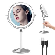 8&#39;&#39; Hd Double Sided Tabletop Vanity Mirror, Rechargeable 3 Color Led Dimmable - £45.10 GBP