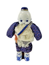 Chinese Chinoiserie Doll Blue White Hand Painted Porcelain Head  &amp; Feet - £15.65 GBP