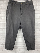 L.L. Bean Flannel Lined Jeans Size 20 Petite Womens Black Straight Leg 3... - £32.27 GBP