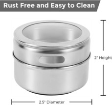 Stainless-Steel Magnetic Spice Tins - Sift &amp; Pour Lid - SET of 18 Tins - £8.06 GBP