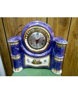 VTG Sessions Model W Ceramic Purple Marbled Clock Georgian Motif Working  - $1,599.23 MXN