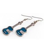 Sterling Silver Turquoise Inlay Acoustic Guitar Inlay Dangle Earrings - €98,13 EUR