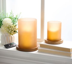 Home Reflections Small &amp; Medium Frosted Glass Hurricanes in Sand - $193.99