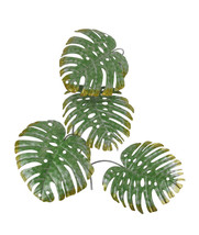 17 Inch Green Metal Palm Leaf Sculpture Wall Hanging Art Tropical Tree Decor - £43.01 GBP