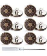 12 Sets Adjustable Buttons for Jeans, 20Mm No Sew Instant Metal Buttons,... - $10.67