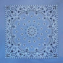 Carolina Creative Bandanna (Chambray Blue) Paisley Print 22&quot; x 22&quot; Hav-A-Hank - £6.00 GBP