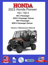 2023 Honda Pioneer 700 / 700-4 / 1000 M6D SXS Owners / Maintenance Manual - £14.26 GBP