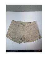 GAP Shorts Womens Beige Linen Cotton Rolled Cuff Mid Rise Pockets Chino ... - $19.95