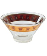 Culver Festival of Wheat Glass Serving Punch Salad Bowl Gold Band Gilt S... - £40.29 GBP