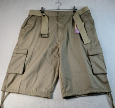 Black Canyon Outfitters Belted Twill Cargo Shorts Mens Size 38 Dark Tan Pull On - £11.59 GBP