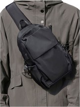 Small Black Sling Crossbody Backpack Shoulder Bag For Men Women,, Nylon. - $31.98