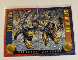 Marvel 1993 2 Card Connected Set Sabretooth/Wolverine #52-53 Series II - £14.57 GBP