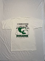 Vintage I Survived Hurricane Roxanne T-Shirt 1995 Mens Large White Green  - £6.27 GBP