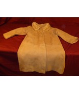 VINTAGE DESINER FRANCES SHOP TAN SUEDE LEATHER FUR COLLAR WINTER COAT 35... - $78.62 CAD