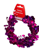 Valentine Day Heart  Pink Tinsel Garland 25 ft - £8.63 GBP