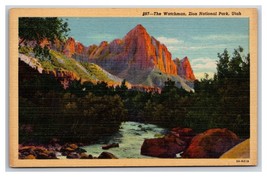 The Watchman Zion National Park Utah UT UNP Linen Postcard Z4 - £2.34 GBP