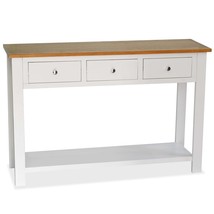 vidaXL White & Brown Rectangular Console Table with Storage Drawers 36x12x18 - $3,304.24 MXN