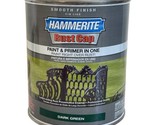 Hammerite Rust Cap Dark Green Smooth Finish Metal Paint &amp; Primer Quart C... - £41.08 GBP