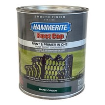 Hammerite Rust Cap Dark Green Smooth Finish Metal Paint &amp; Primer Quart C... - £40.87 GBP