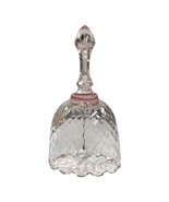 Fenton Diamond Optic Pink Oblong Oval Glass Bell With Scalloped Base 6.2... - $21.59