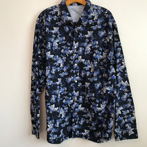 Banana Republic Shirt 2XL Blue Floral Untuck Slim Fit Button Long Sleeve... - $25.79