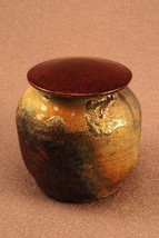 RAKU Unique Ceramic Companion Small/ Keepsake Funeral Cremation Urn #K004 - £119.47 GBP