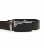 Men&#39;s Genuine Leather Belt W/ Removable Ratchet Sliding Belt Buckle Dk B... - £9.79 GBP