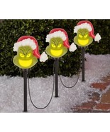 The Grinch Musical 3-Piece Animated LED Pathway Markers Set Dr. Seuss - £30.80 GBP