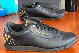 REEBOK ALICIA KEYS SHOES WOMAN&#39;S Sz. 9.5 BLACK PRINCESS Studded Sneakers. - $39.51